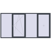 REHAU Euro 60 3200x1600 мм ANTHRACITE_GREY_STRUKTURAL з двох сторін