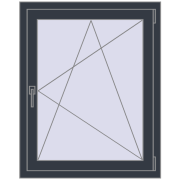 REHAU Brillant-Design 800x1045 мм ANTHRACITE_GREY_STRUKTURAL з двох сторін