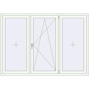 REHAU Euro 60 2030x1430 мм Білий (RAL 9016) з двох сторін REHAU Euro 60 2030x1430 мм Білий (RAL 9016) з двох сторін