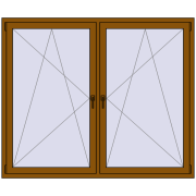 Вікна 1800x1500 мм REHAU Euro 60 GOLDEN OAK з двох сторін
