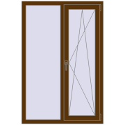 REHAU Euro 70 1000x1500 мм WALNUT з двох сторін