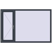 REHAU Euro 60 1800x1180 мм ANTHRACITE_GREY_STRUKTURAL з двох сторін