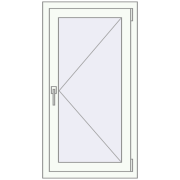 REHAU Euro 70 600x1115 мм Білий (RAL 9016) з двох сторін