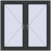 REHAU Euro 60 1300x1300 мм RAL 9017 Traffic black з двох сторін REHAU Euro 60 1300x1300 мм RAL 9017 Traffic black з двох сторін