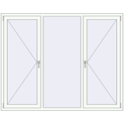 REHAU Euro 70 2000x1600 мм Білий (RAL 9016) з двох сторін REHAU Euro 70 2000x1600 мм Білий (RAL 9016) з двох сторін