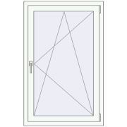 Вікна 800x1250 мм REHAU SYNEGO MD Білий (RAL 9016) з двох сторін
