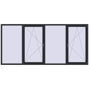 REHAU Euro 60 3260x1520 мм BLACK_ULTI-MATT з двох сторін REHAU Euro 60 3260x1520 мм BLACK_ULTI-MATT з двох сторін