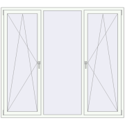 REHAU Euro 70 2005x1800 мм Білий (RAL 9016) з двох сторін REHAU Euro 70 2005x1800 мм Білий (RAL 9016) з двох сторін