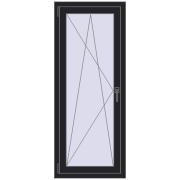 REHAU Euro 60 600x1480 мм BLACK_ULTI-MATT з двох сторін