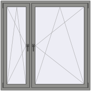 Вікна 1500x1500 мм Altest Pony 375 RAL 9007 Grey aluminium з двох сторін