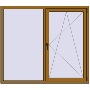 Вікна 1600x1400 мм REHAU Euro 60 LIGHT_OAK з двох сторін