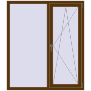 REHAU Euro 70 1300x1500 мм WALNUT з двох сторін