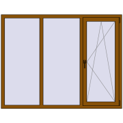 REHAU Euro 60 1800x1400 мм GOLDEN OAK з двох сторін