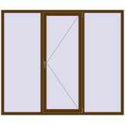 Вікна 2100x1800 мм REHAU SYNEGO MD WALNUT з двох сторін