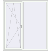 Вікна 1600x1800 мм REHAU SYNEGO MD Білий (RAL 9016) з двох сторін