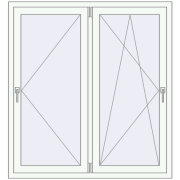 Вікна 1300x1400 мм REHAU Euro 70 Білий (RAL 9016) з двох сторін