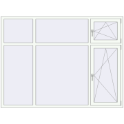 REHAU Euro 70 2200x1650 мм Білий (RAL 9016) з двох сторін
