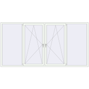 REHAU Euro 60 3150x1600 мм Білий (RAL 9016) з двох сторін REHAU Euro 60 3150x1600 мм Білий (RAL 9016) з двох сторін