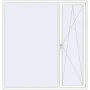 REHAU Euro 70 2100x2200 мм Білий (RAL 9016) з двох сторін