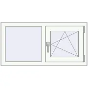 REHAU Euro 70 1000x500 мм Білий (RAL 9016) з двох сторін