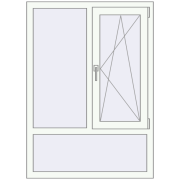 REHAU Euro 70 970x1350 мм Білий (RAL 9016) з двох сторін