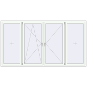Вікна 3000x1600 мм REHAU Euro 70 Білий (RAL 9016) з двох сторін