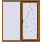 REHAU Euro 60 1400x1500 мм LIGHT_OAK з двох сторін