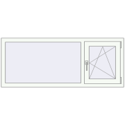 REHAU Euro 60 1500x600 мм Білий (RAL 9016) з двох сторін