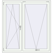 REHAU Euro 60 1350x1450 мм Білий (RAL 9016) з двох сторін