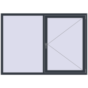REHAU SYNEGO MD 1900x1350 мм ANTHRACITE_GREY_STRUKTURAL з двох сторін