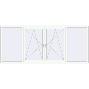 REHAU Euro 60 2800x1200 мм Білий (RAL 9016) з двох сторін REHAU Euro 60 2800x1200 мм Білий (RAL 9016) з двох сторін