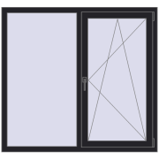 REHAU Euro 60 1400x1300 мм BLACK_ULTI-MATT з двох сторін