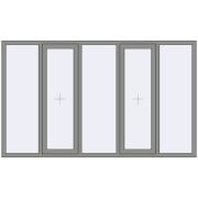 Вікна 2500x1500 мм Altest Pony 375 RAL 9007 Grey aluminium з двох сторін