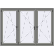 Altest Pony 375 2000x1400 мм RAL 9007 Grey aluminium з двох сторін
