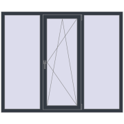 REHAU Euro 60 1750x1450 мм ANTHRACITE_GREY_STRUKTURAL з двох сторін