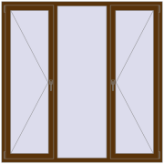 REHAU Euro 60 1800x1800 мм WALNUT з двох сторін