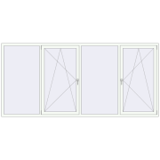 REHAU Euro 60 3260x1520 мм Білий (RAL 9016) з двох сторін