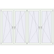 REHAU Euro 70 2500x1700 мм Білий (RAL 9016) з двох сторін