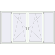 REHAU Euro 60 2500x1500 мм Білий (RAL 9016) з двох сторін REHAU Euro 60 2500x1500 мм Білий (RAL 9016) з двох сторін