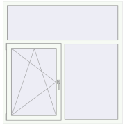 REHAU Euro 70 1430x1470 мм Білий (RAL 9016) з двох сторін REHAU Euro 70 1430x1470 мм Білий (RAL 9016) з двох сторін