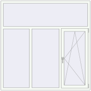 Вікна 1800x1800 мм Altest Pony 375 RAL 9016 Traffic white з двох сторін