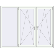 REHAU Euro 60 1900x1500 мм Білий (RAL 9016) з двох сторін REHAU Euro 60 1900x1500 мм Білий (RAL 9016) з двох сторін