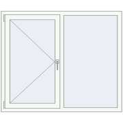 REHAU Euro 70 1400x1170 мм Білий (RAL 9016) з двох сторін REHAU Euro 70 1400x1170 мм Білий (RAL 9016) з двох сторін