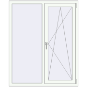 REHAU Euro 70 1160x1440 мм Білий (RAL 9016) з двох сторін