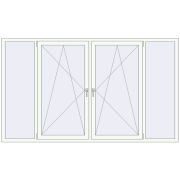 REHAU Euro 60 2555x1500 мм Білий (RAL 9016) з двох сторін REHAU Euro 60 2555x1500 мм Білий (RAL 9016) з двох сторін