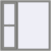 Вікна 1500x1500 мм Altest Pony 375 RAL 9007 Grey aluminium з двох сторін