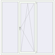 REHAU Euro 60 1950x1980 мм Білий (RAL 9016) з двох сторін