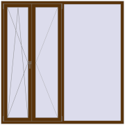 REHAU Euro 60 2000x2000 мм WALNUT з двох сторін REHAU Euro 60 2000x2000 мм WALNUT з двох сторін