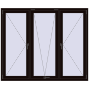 Вікна 1800x1500 мм REHAU Euro 60 BLACK_BROWN з двох сторін