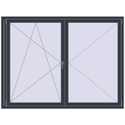 REHAU Euro 70 2000x1500 мм ANTHRACITE_GREY_STRUKTURAL з двох сторін